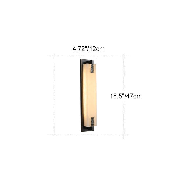 Rectangular Copper Marble Patio Outdoor Light