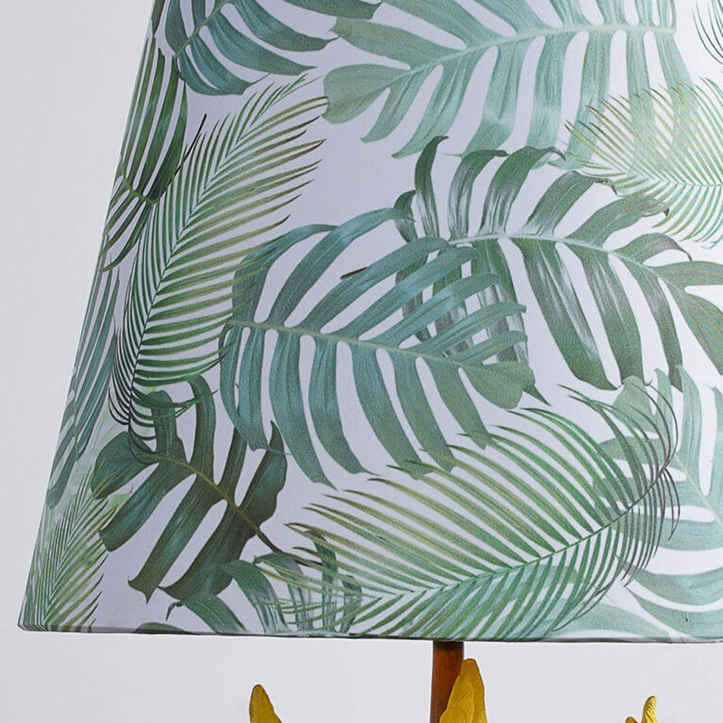 Leaf Fabric Resin Bird Table Lamp