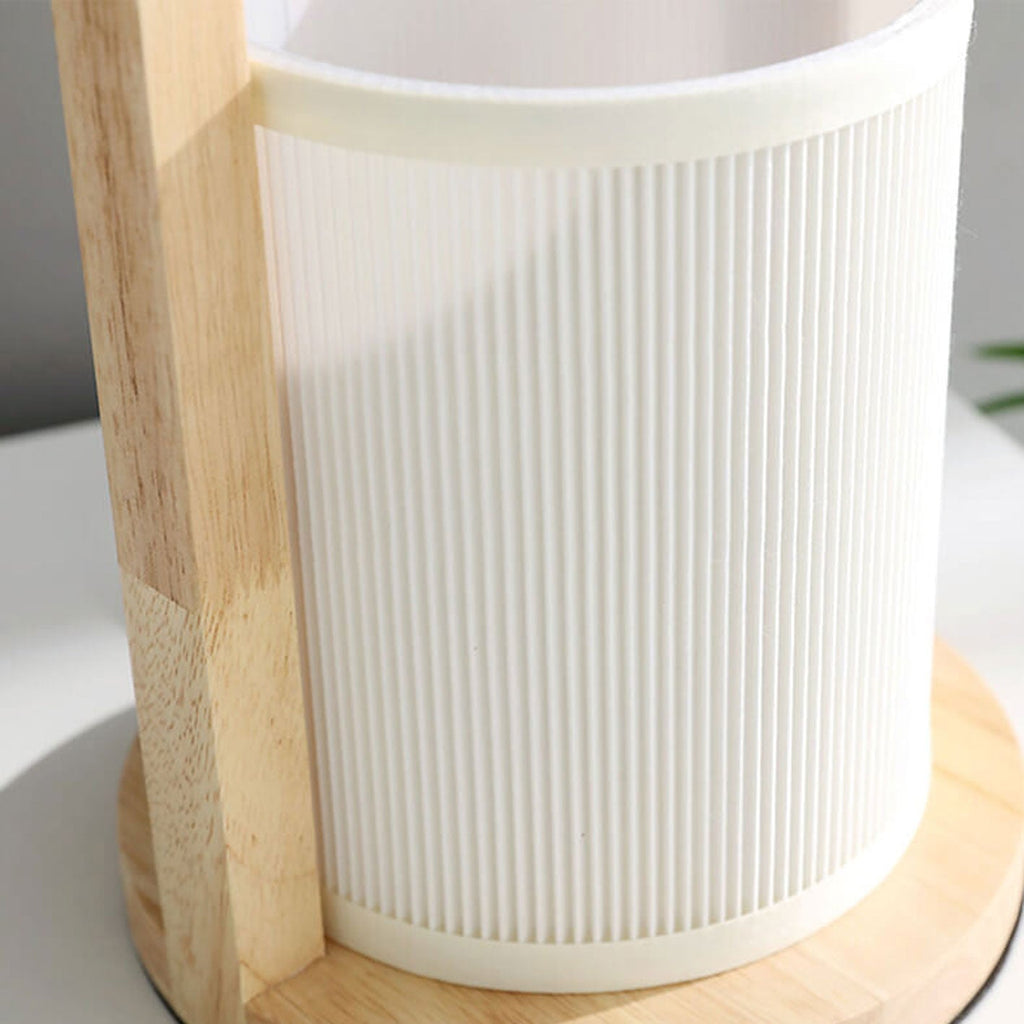 Fabric Column Solid Wood Table Lamp