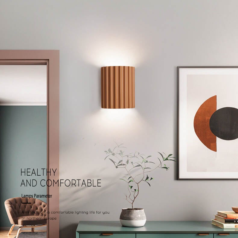 Macaron Resin Striped Half Wall Lamp