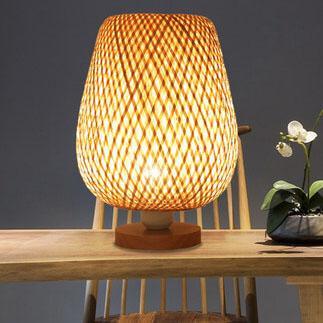 Bamboo Weaving Oval Table Lamp