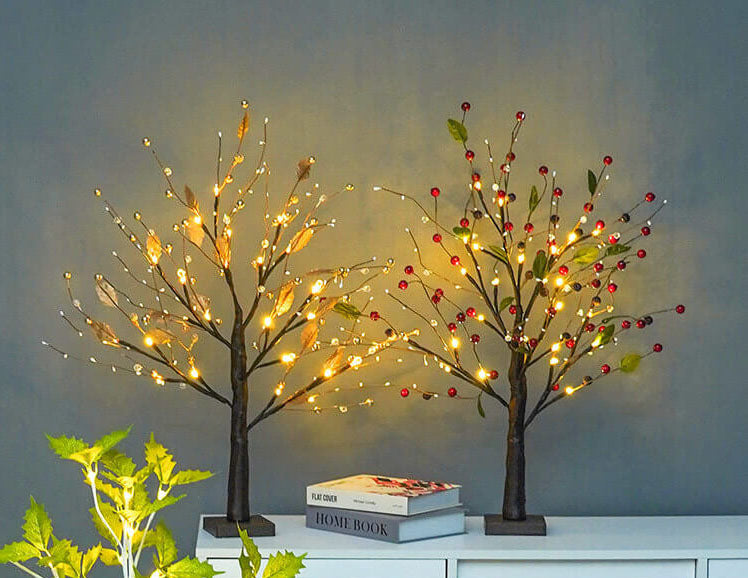 Red Fruits Pine Tree Table Lamp