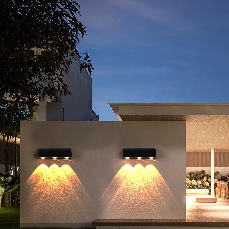 Cylindrical Aluminum 3-Light Outdoor Light