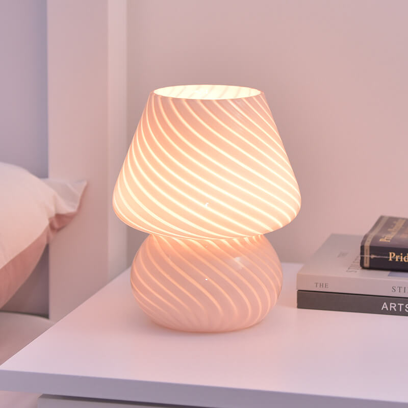Glass Mushroom Night Table Lamp