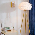 Modern Feather Globe Floor Lamp
