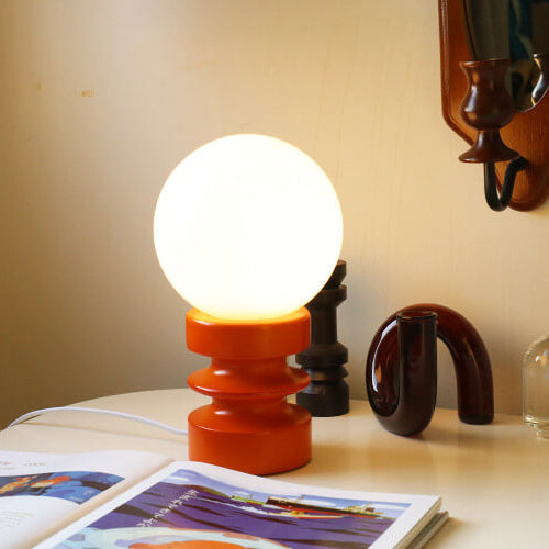 Orange Solid Glass Table Lamp