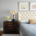Glass Column Marble Table Lamp
