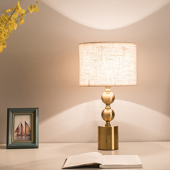 Fabric Metal Ball Table Lamp