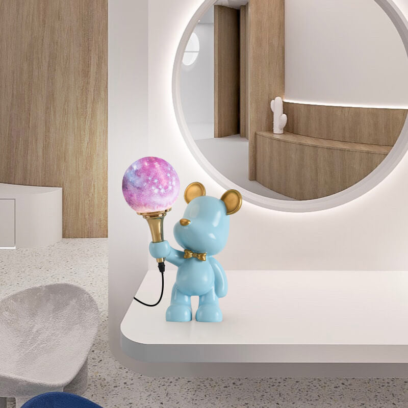 Cartoon Bear Resin Night Table Lamp