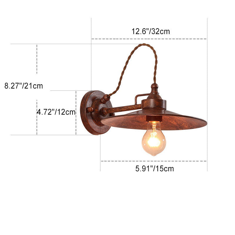 Metal Plate Bowl Patio Outdoor Light