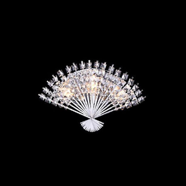 Crystal Fan Shape 3-Light Wall Lamp