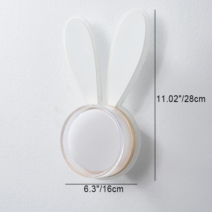 Rabbit Round Acrylic Bedroom Wall Lamp
