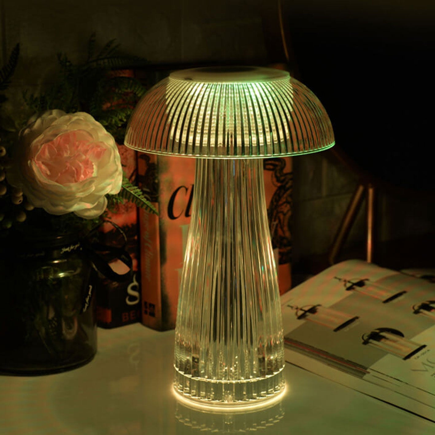 Mushroom PMMA Dazzling Touch Table Lamp