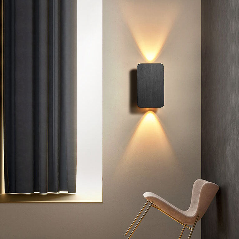 Aluminum Rectangular Flat Panel 2-Light Wall Lamp