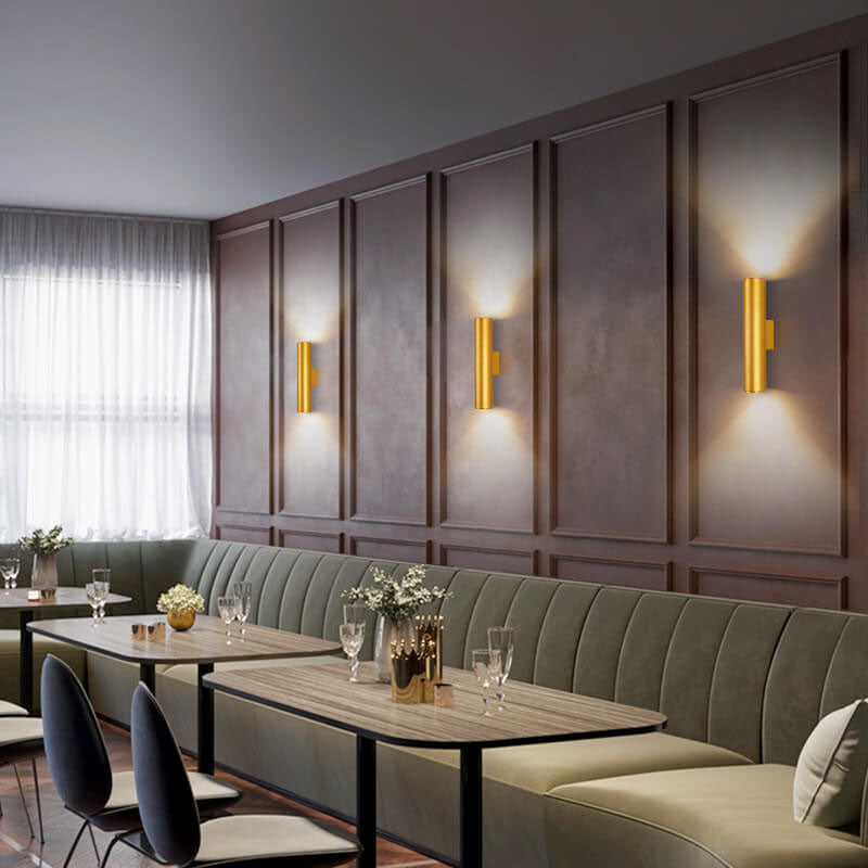 Aluminum Cylindrical 2-Light Wall Lamp