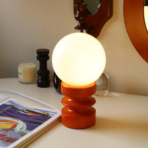 Orange Solid Glass Table Lamp