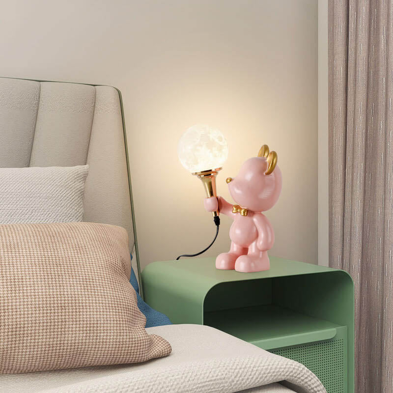 Cartoon Bear Resin Night Table Lamp