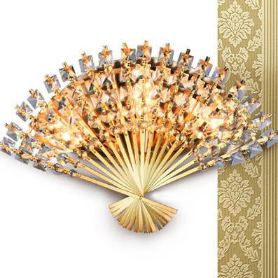 Crystal Fan Shape 3-Light Wall Lamp