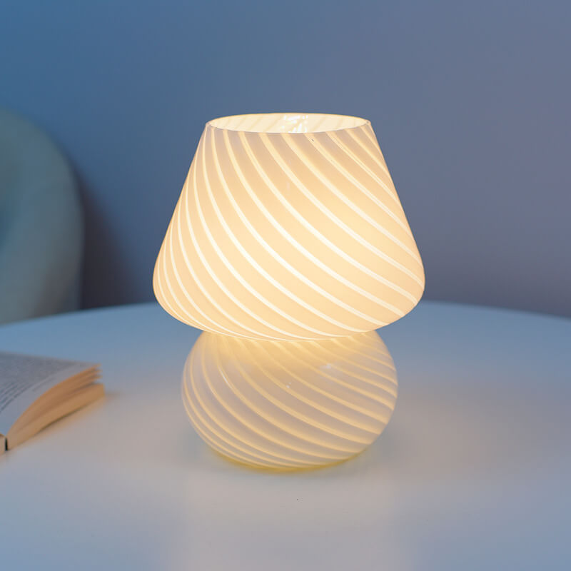 Glass Mushroom Night Table Lamp