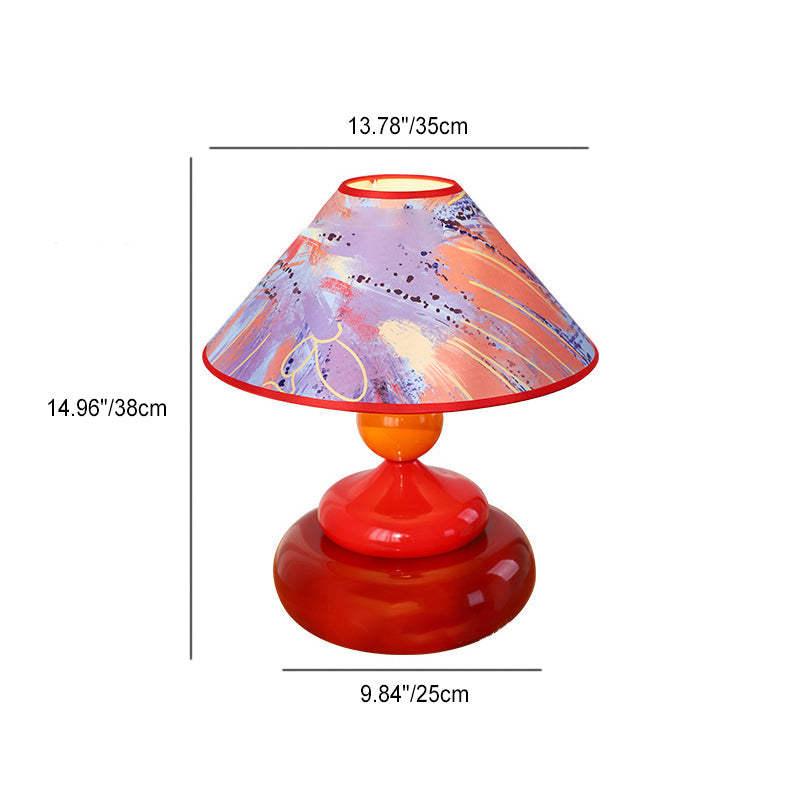 Iron Fabric Conic Round Table Lamp