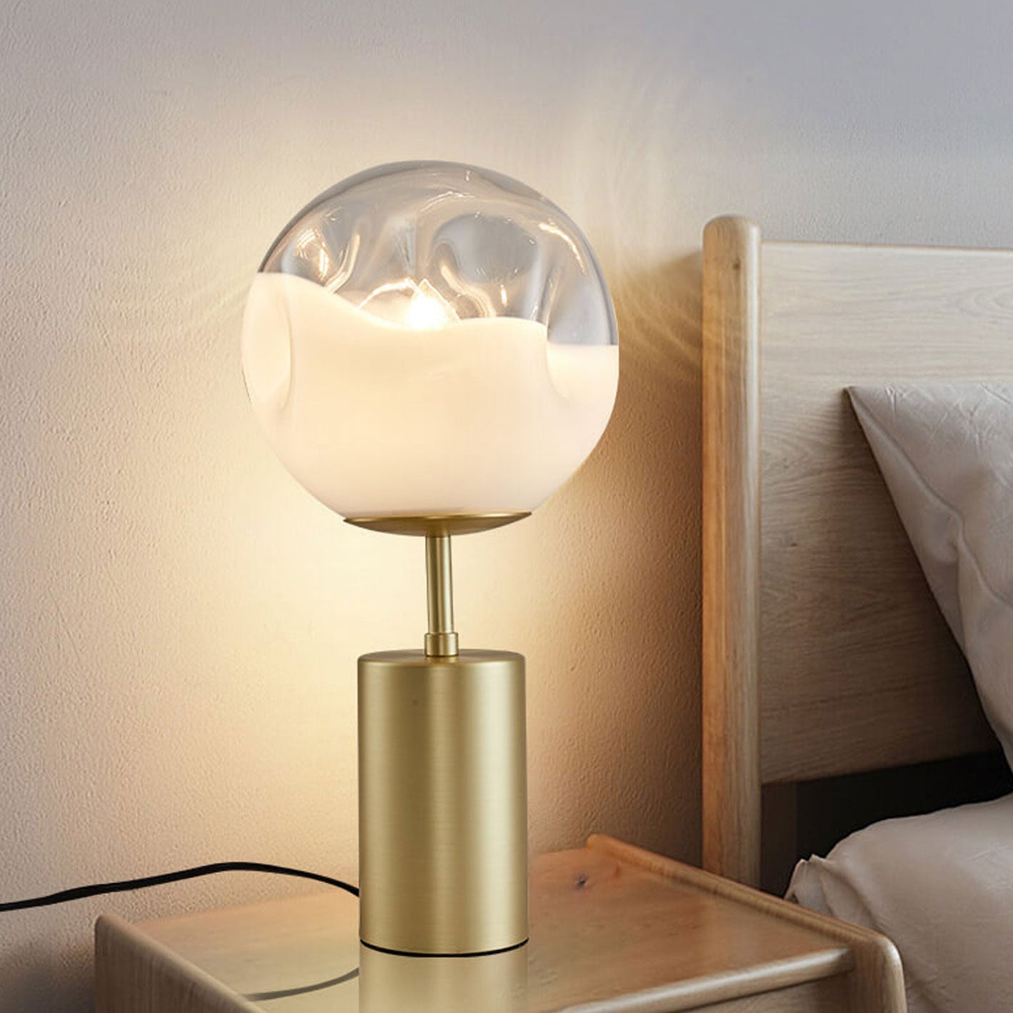 Convex Glass Spherical Table Lamp