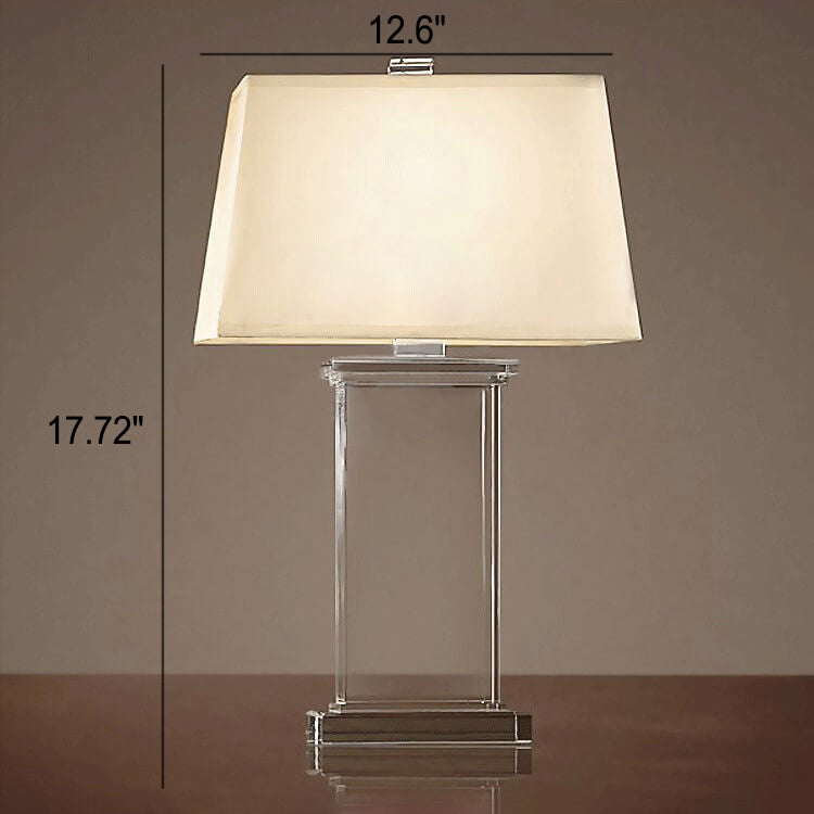 Fabric Lampshade Crystal Table Lamp
