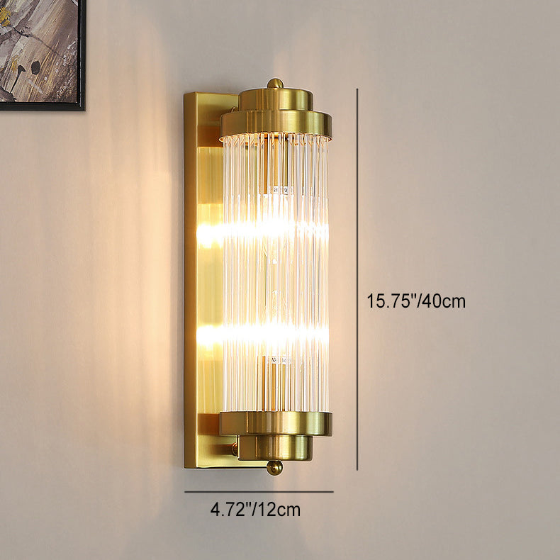 Iron Glass Cylinder Living 2-Light Wall Lamp