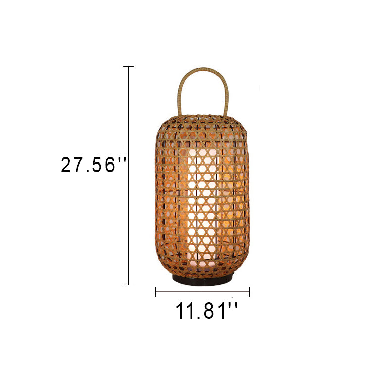Rattan Weaving Cylinder Outdoor Light