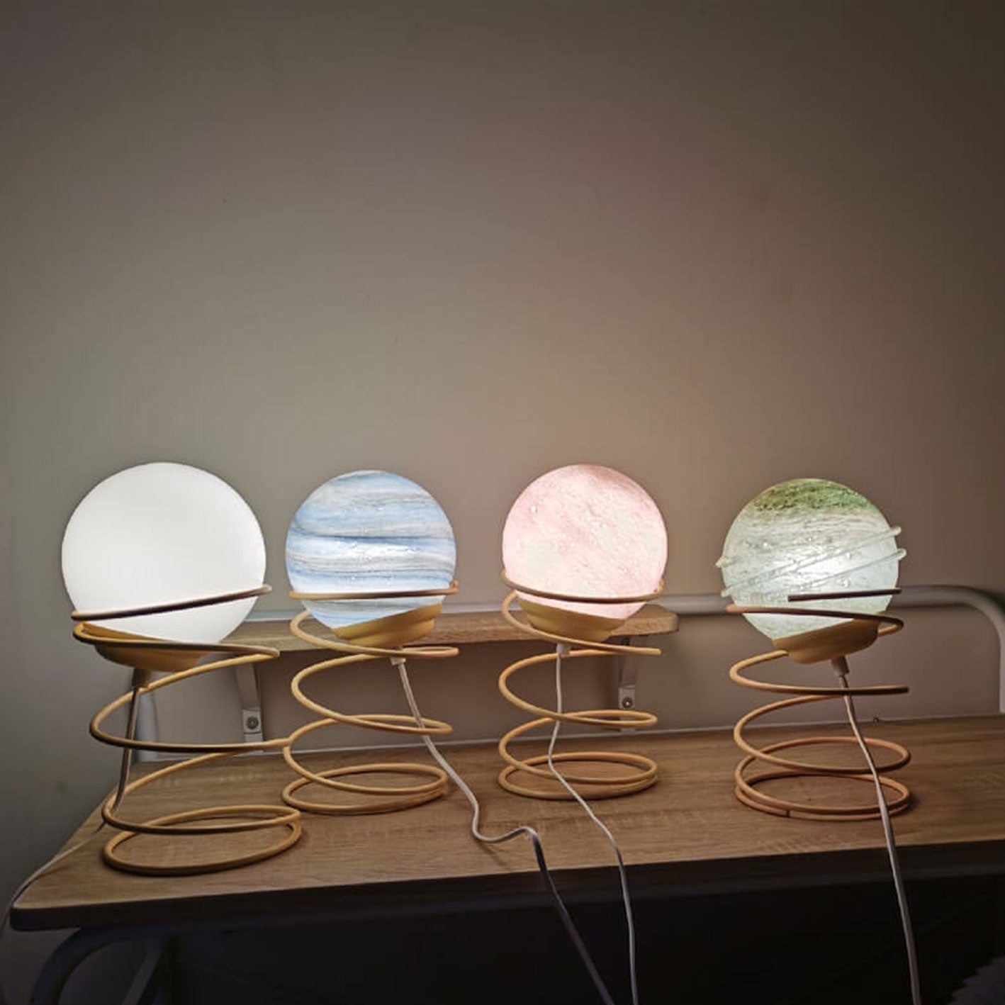 Glass Ball Spring Design Table Lamp