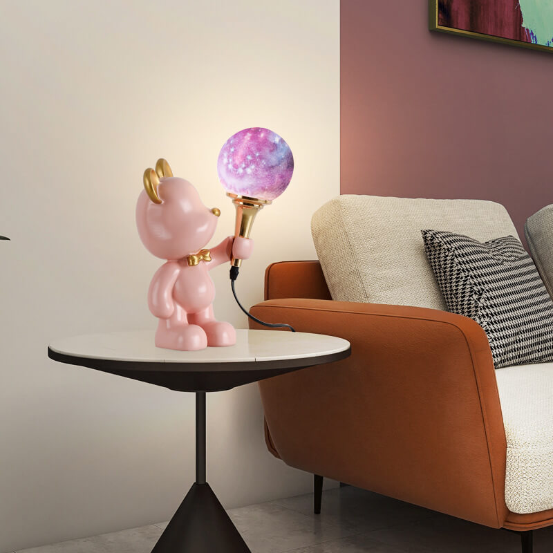 Cartoon Bear Resin Night Table Lamp
