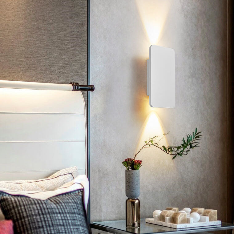 Aluminum Rectangular Flat Panel 2-Light Wall Lamp