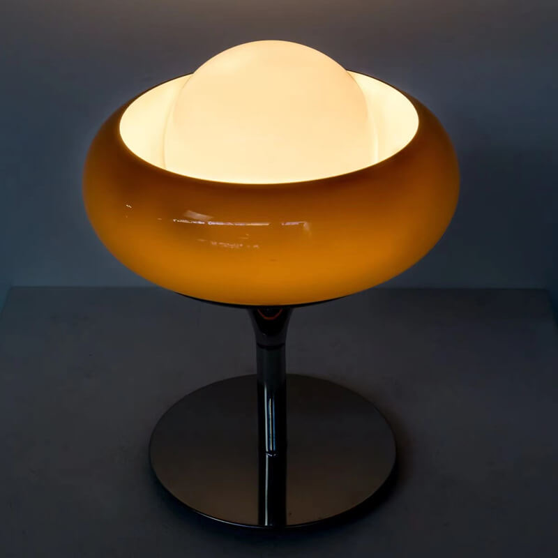 Glass Egg Tart Iron Table Lamp