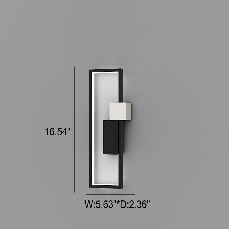 Square Frame Iron Silicone Wall Lamp