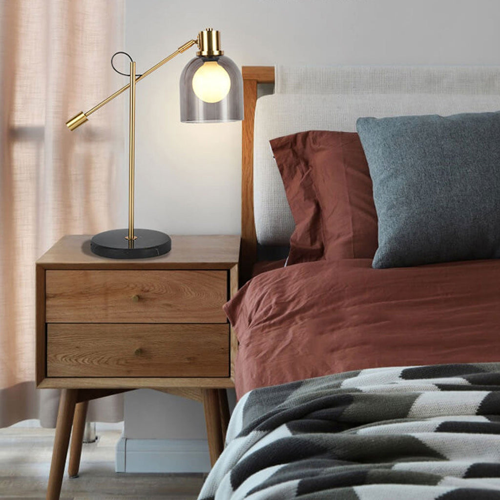 Postmodern Smoke Gray Glass Table Lamp
