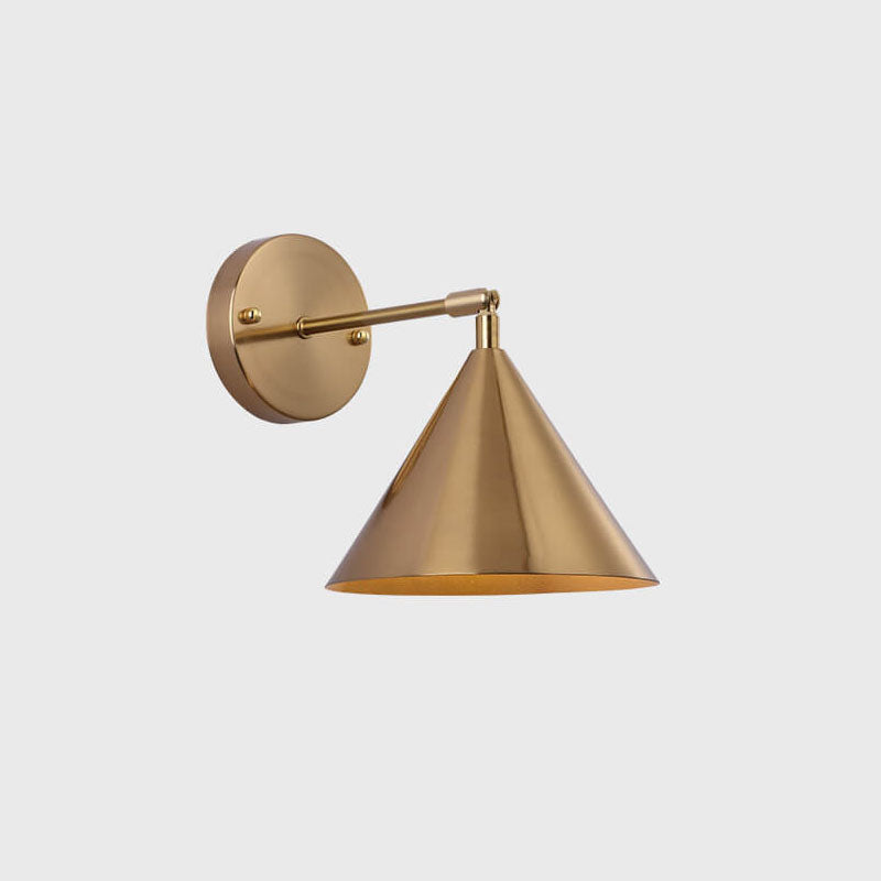 Iron Plated Brass Cone Wall Lamp