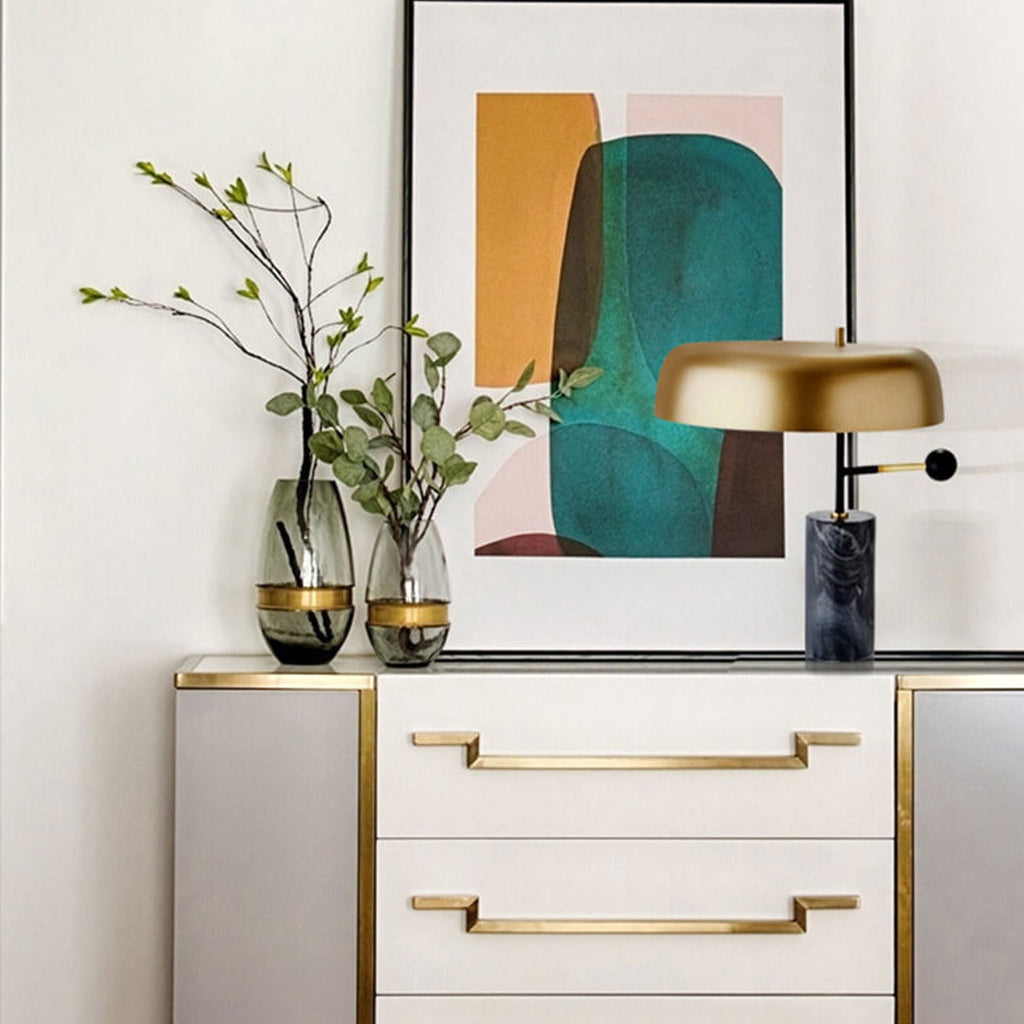 Gold Marble Column Table Lamp