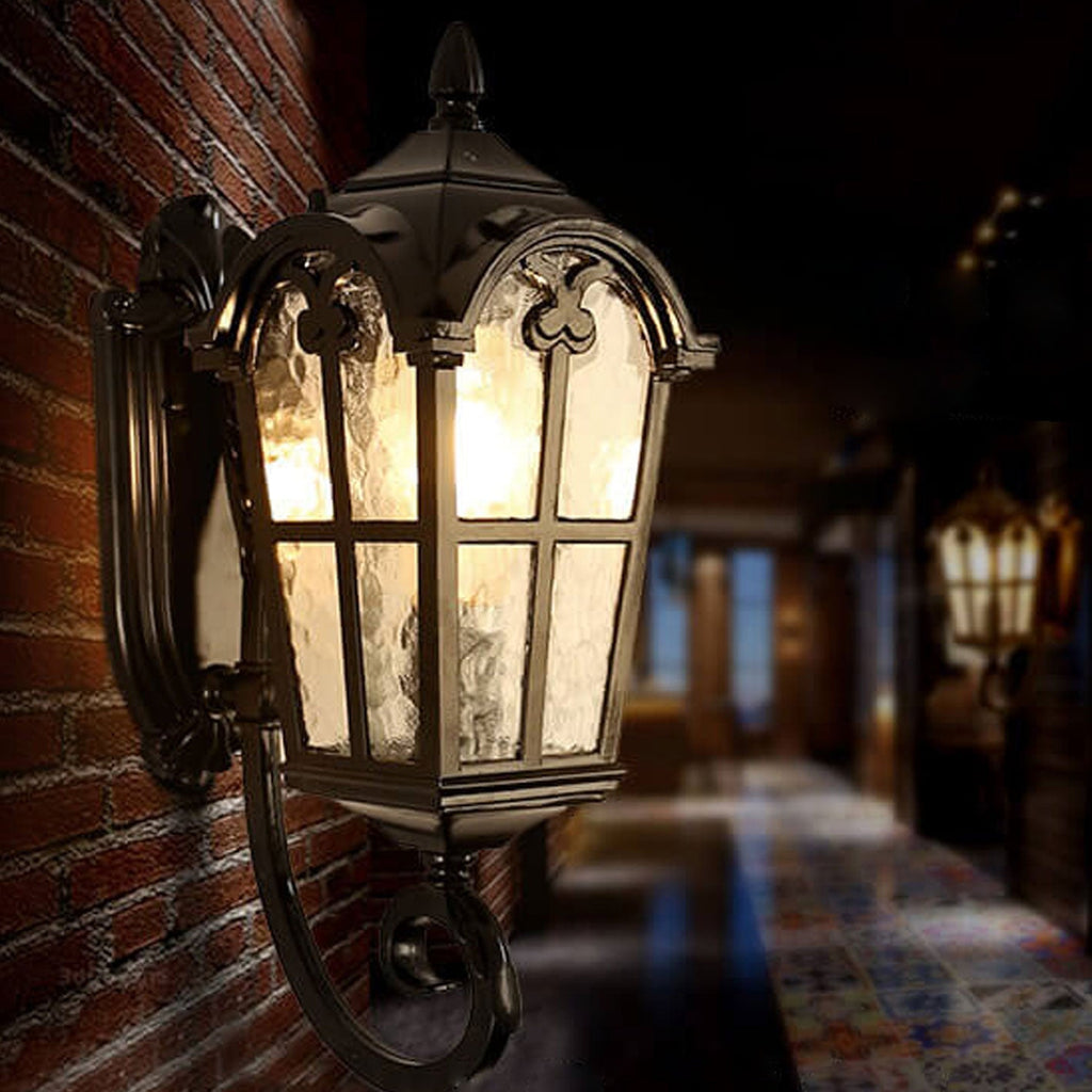 Glass Aluminum Lantern Outdoor Light