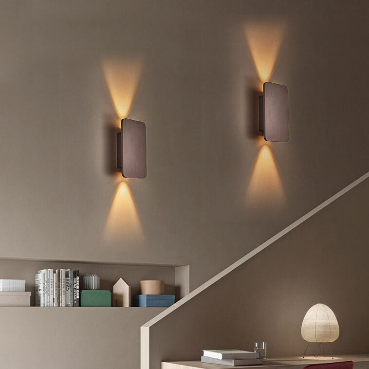 Aluminum Rectangular Flat Panel 2-Light Wall Lamp