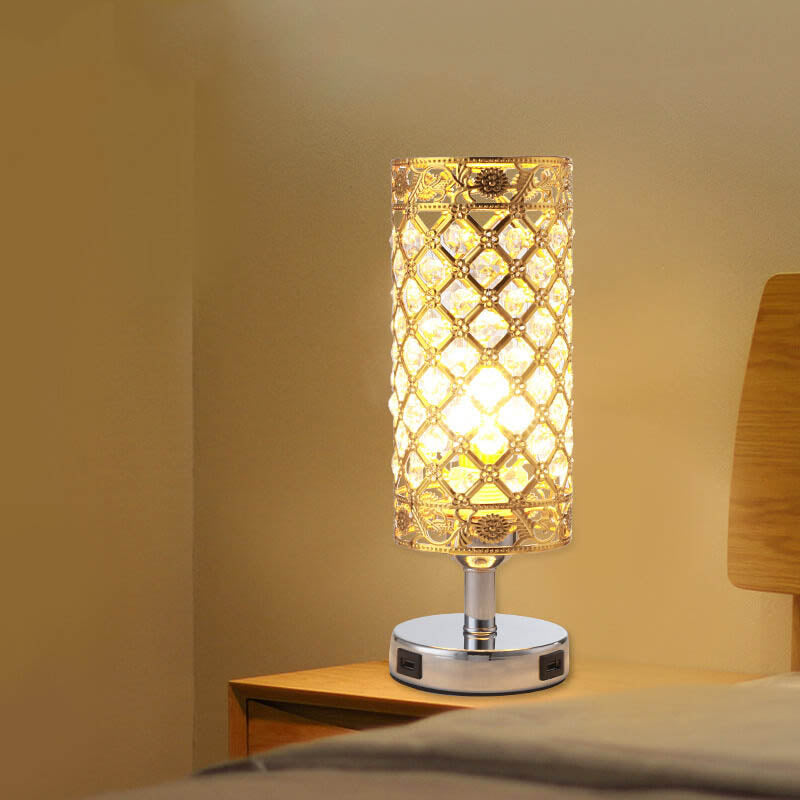 Iron Cylinder Touch Charging Table Lamp