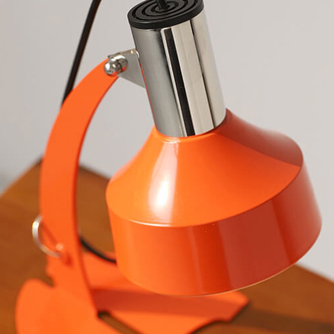 Orange Iron Dome Fishtail Table Lamp