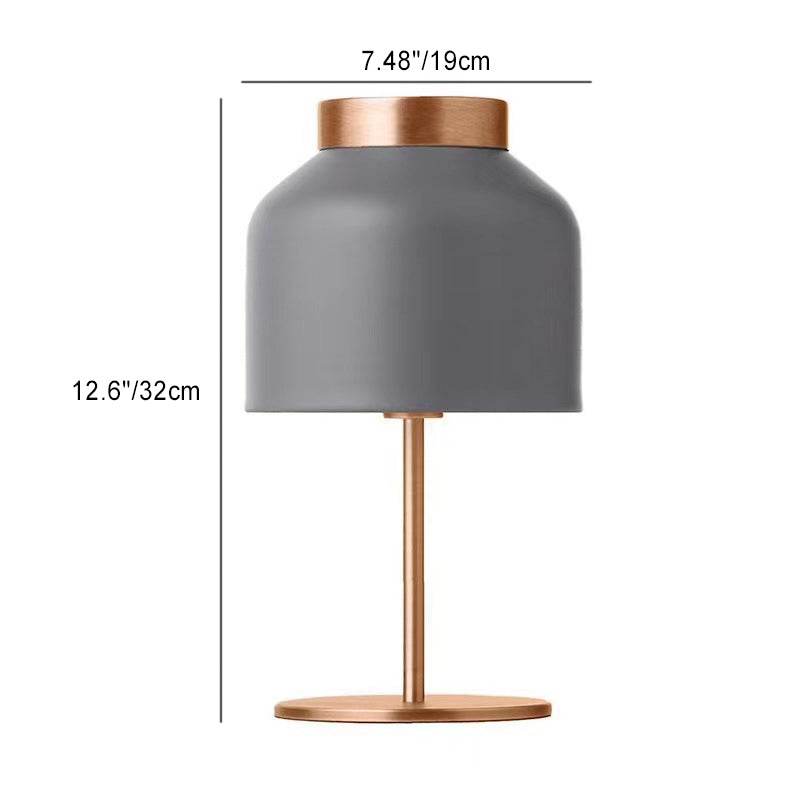 Round Cylinder Iron Bedroom Table Lamp