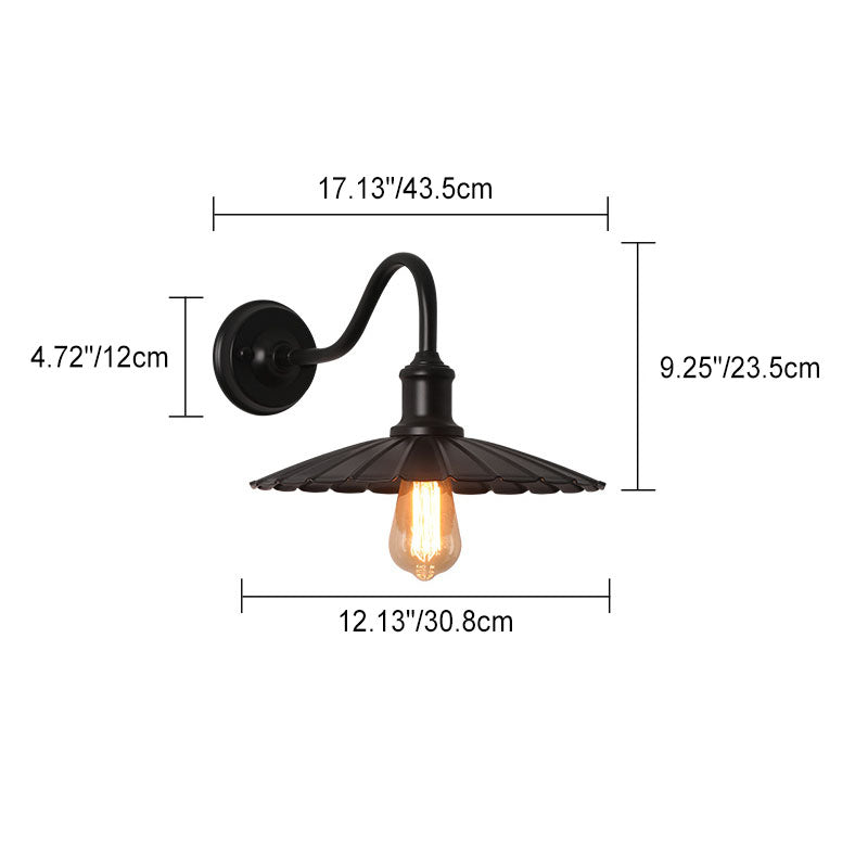 Round Pleated Petal Iron Outdoor Light