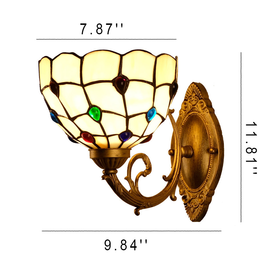 Gemstone Stained Glass Bowl Wall Lamp