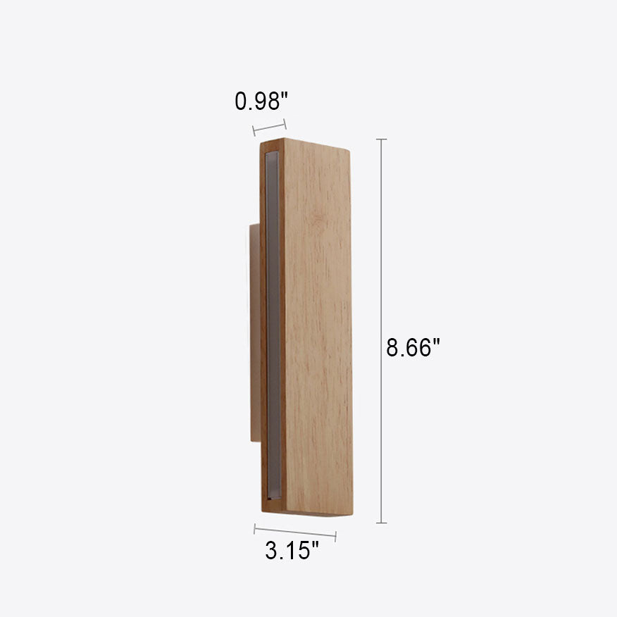 Log Rectangular Flat Rotatable Wall Lamp