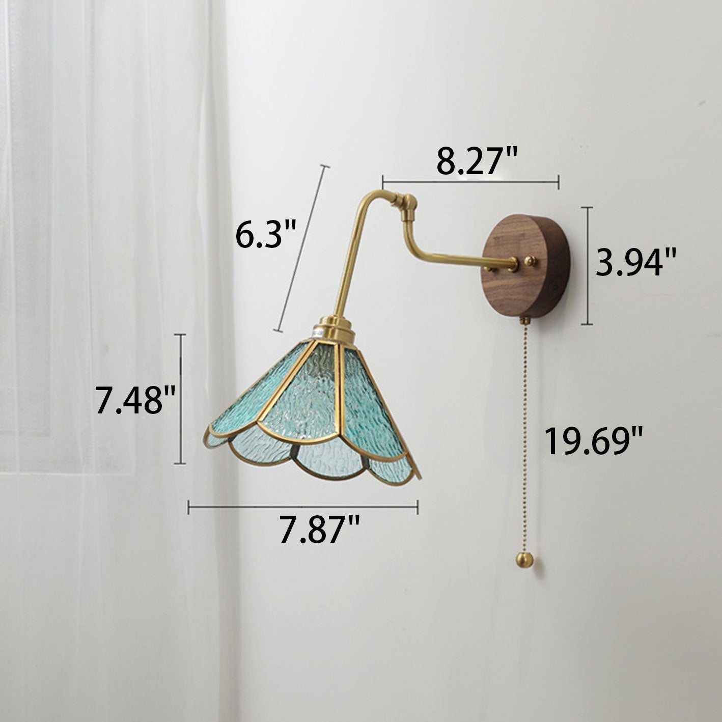 Brass Glass Switch Wall Lamp
