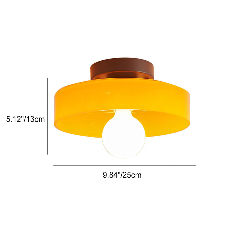 Round Plate Iron Glass Wall Lamp