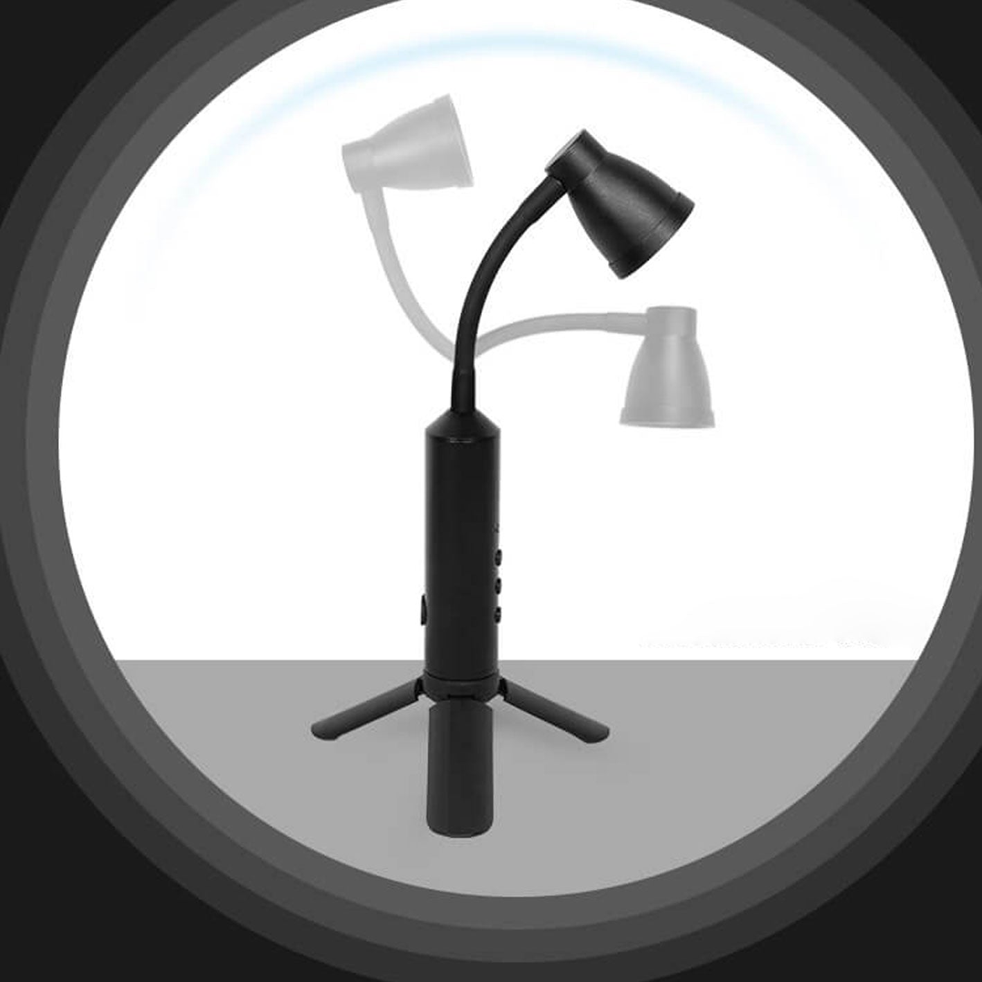 Black Metal Type-C Portable Table Lamp