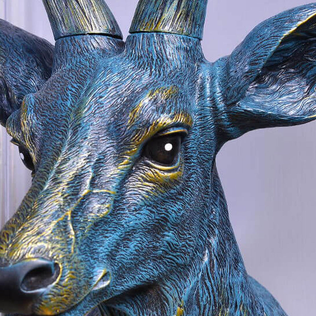 Fortune Deer Head Resin Wall Lamp