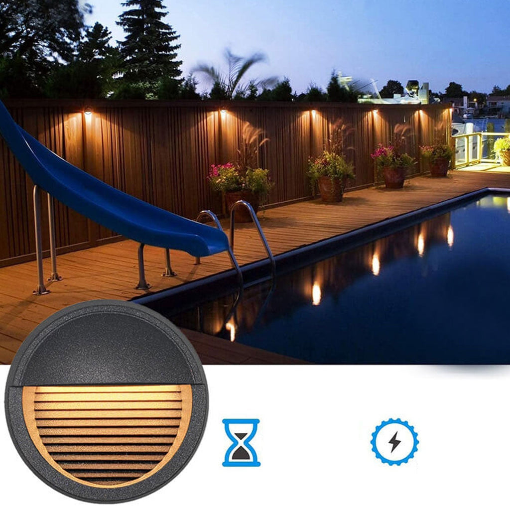 Round Aluminum Stair Enclosure Outdoor Light