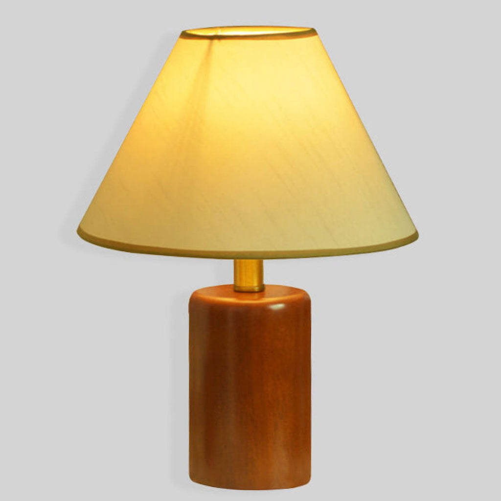 Pleated Cone Fabric Wooden Table Lamp